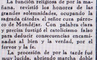 Fiestas en honor a la Patrona. Mayo 1943